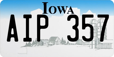 IA license plate AIP357