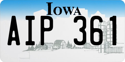 IA license plate AIP361