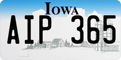 IA license plate AIP365