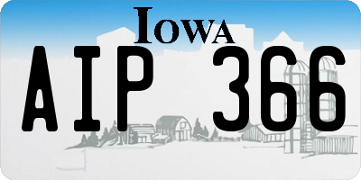 IA license plate AIP366