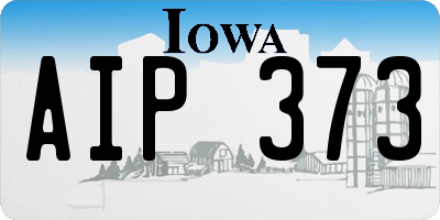 IA license plate AIP373