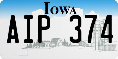 IA license plate AIP374