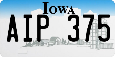 IA license plate AIP375