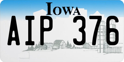 IA license plate AIP376