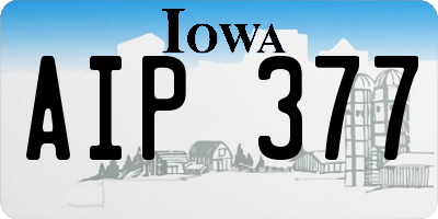 IA license plate AIP377
