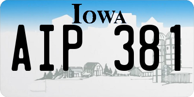 IA license plate AIP381