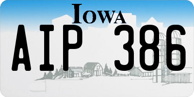 IA license plate AIP386