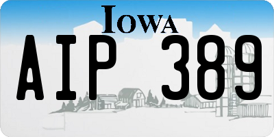IA license plate AIP389