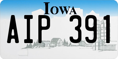 IA license plate AIP391