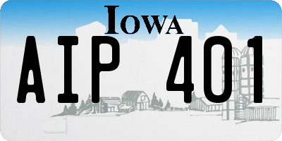 IA license plate AIP401