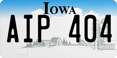 IA license plate AIP404