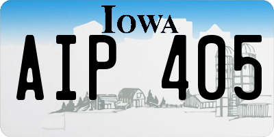 IA license plate AIP405