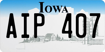 IA license plate AIP407