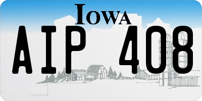 IA license plate AIP408