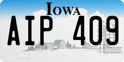 IA license plate AIP409