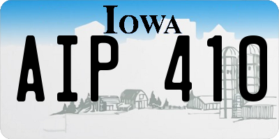 IA license plate AIP410