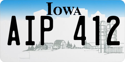 IA license plate AIP412