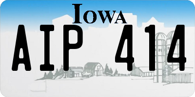 IA license plate AIP414