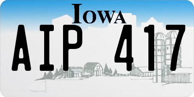 IA license plate AIP417
