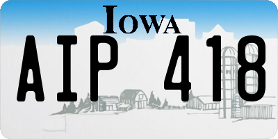 IA license plate AIP418