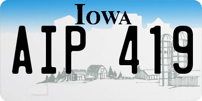 IA license plate AIP419