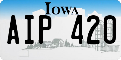 IA license plate AIP420