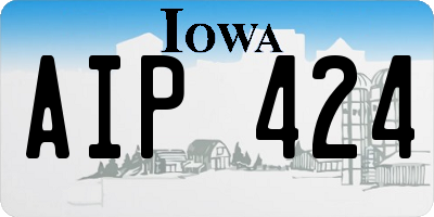 IA license plate AIP424
