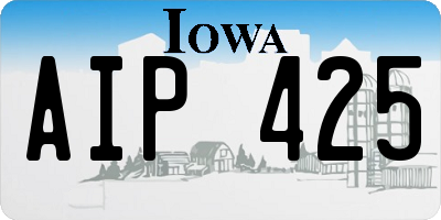 IA license plate AIP425