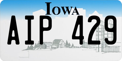 IA license plate AIP429