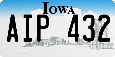 IA license plate AIP432