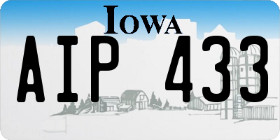 IA license plate AIP433