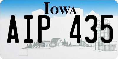 IA license plate AIP435