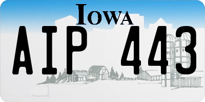 IA license plate AIP443