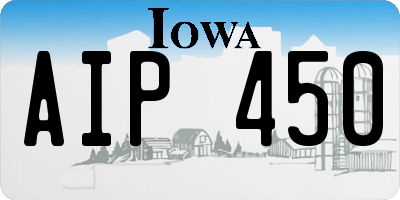 IA license plate AIP450