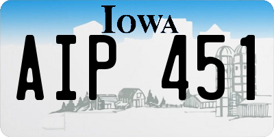 IA license plate AIP451