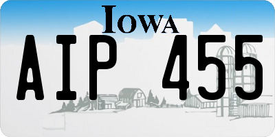 IA license plate AIP455
