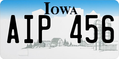 IA license plate AIP456
