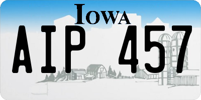 IA license plate AIP457