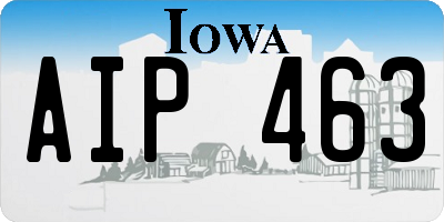 IA license plate AIP463