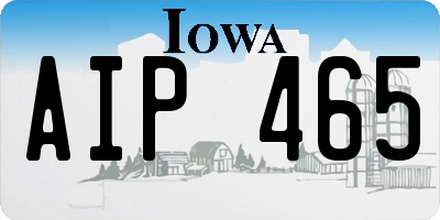 IA license plate AIP465