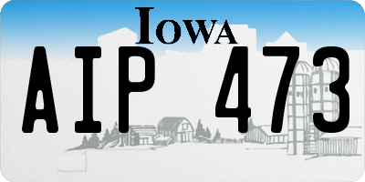 IA license plate AIP473