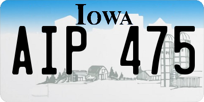 IA license plate AIP475