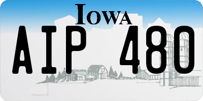 IA license plate AIP480