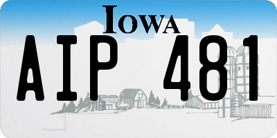 IA license plate AIP481
