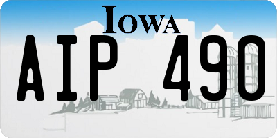 IA license plate AIP490