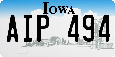 IA license plate AIP494