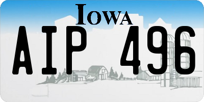 IA license plate AIP496