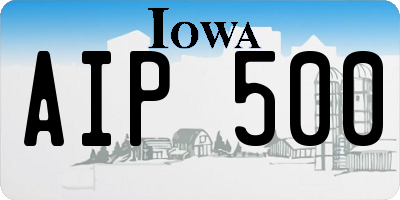 IA license plate AIP500