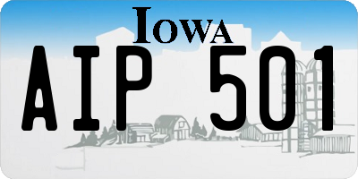 IA license plate AIP501