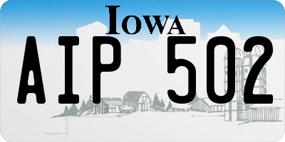 IA license plate AIP502